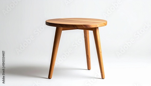 白背景に配置されたミニマルな木製スツール