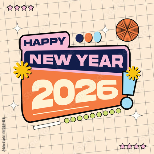Post Social Media Happy New Year 2026 Celebration Greeting