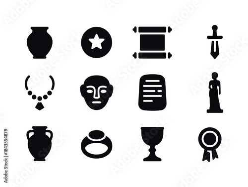 Historical Artifact Icons. Historical Artifacts. Solid icon set