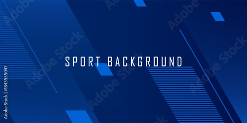 Blue Abstract Geometric Tech Background with Diagonal Lines and Gradient Shapes