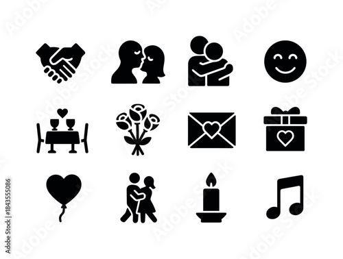 Acts of Love Icons. Acts of Love. Solid icon set of Acts of Love