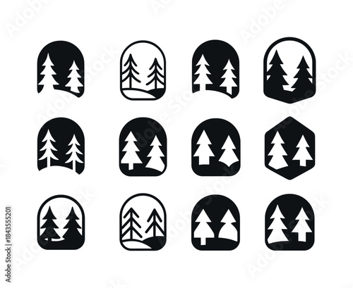 Glade Logo Variations. Glade. Icon set. Set Logo of glade: fores