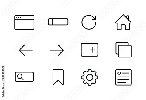 Web Browser Icons. Web Browser. Line icon set of Web Browser: br