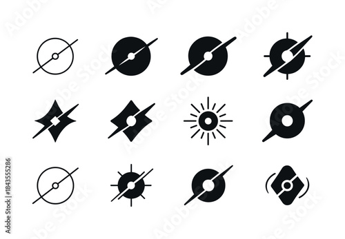 Quasar Logo Collection. Quasar. Icon set. Set Logo of quasar: co