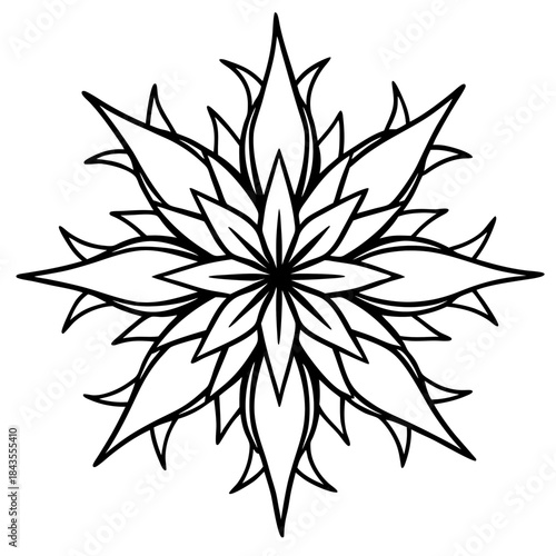 Sea Holly line art vector