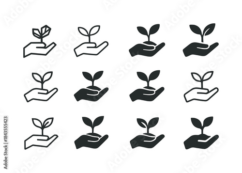 Conservation Logo Variations. conservation projects. Icon set. S