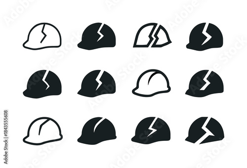 Unsafe Equipment Logos. Unsafe Equipment. Icon set. Set Logo of