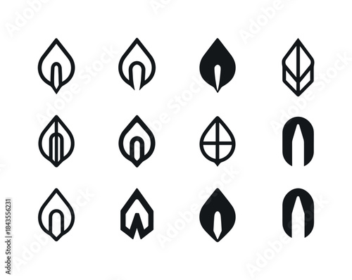 Needle Logo Variations. sharp needle. Icon set. Set Logo of shar