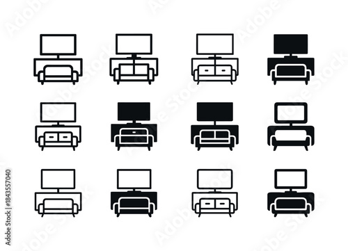 Living Room Icons. living room. Icon set. Set Logo of living roo