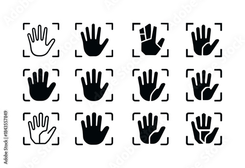 Biometric Security Icons. Biometric Security. Icon set. Set Logo