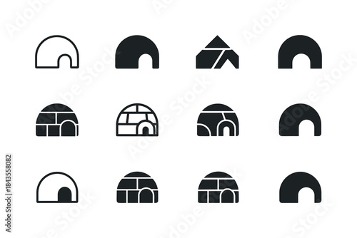Diverse Arctic Igloo Logos. Arctic. Icon set. Set Logo of Arctic