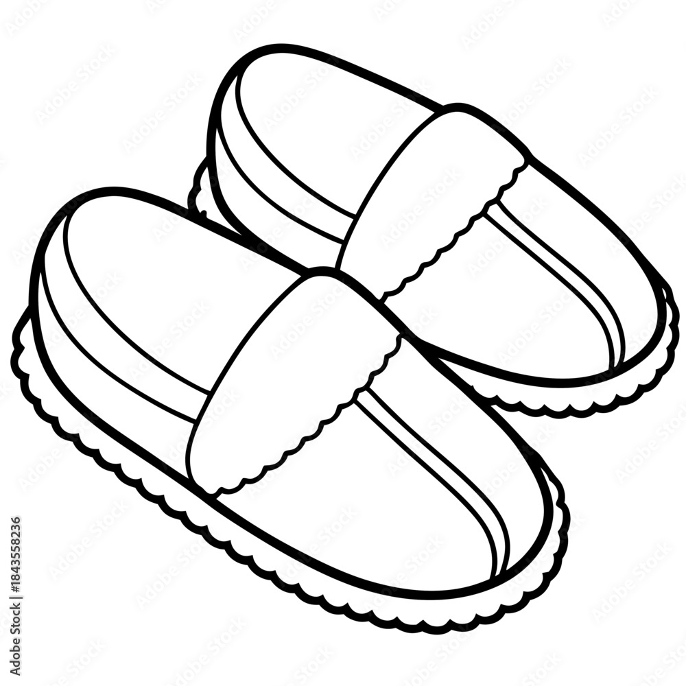 Obraz premium Ugg Tasman Slippers line art vector