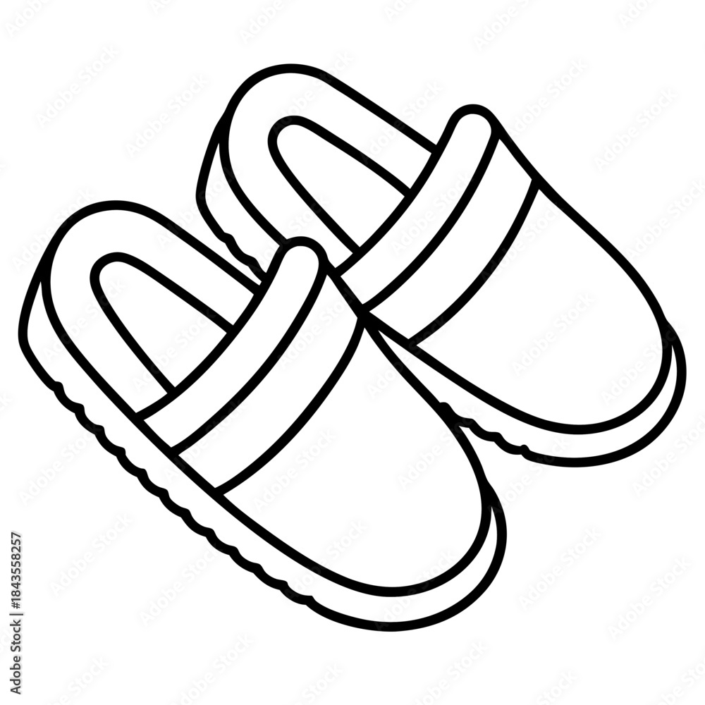Obraz premium Ugg Tasman Slippers line art vector