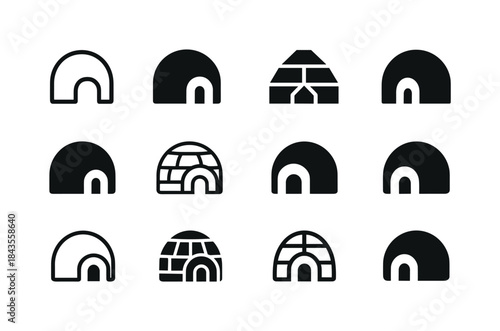 Diverse Arctic Igloo Logos. Arctic. Icon set. Set Logo of Arctic