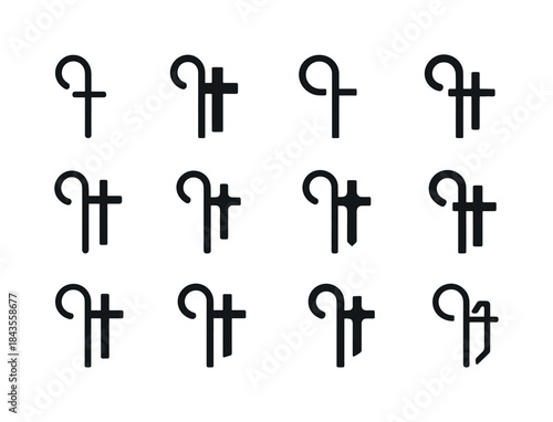 Jesus Faith Icons. Faith in Jesus. Icon set. Set Logo of faith i