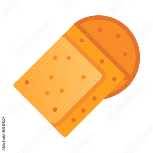 Orange adhesive bandage illustration for healthcare or medical purposes