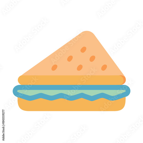 Simple flat illustration of a sandwich on white background