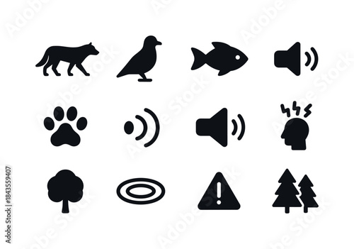 Animal Behavior Icons. Animal Behavior Changes. Solid icon set o