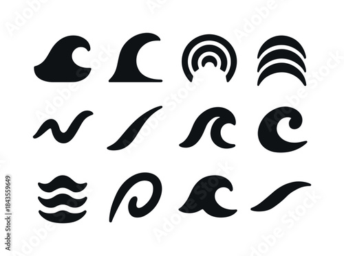 Vibrant Waves Icons. Vibrant Waves. Solid icon set of Vibrant Wa