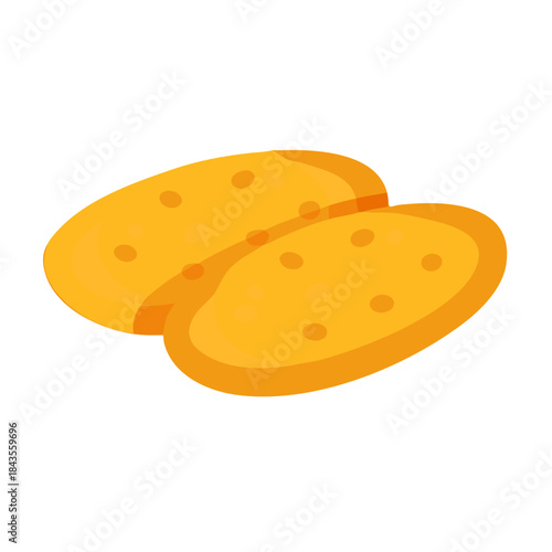 Two cartoon potatoes with orange color on white background
