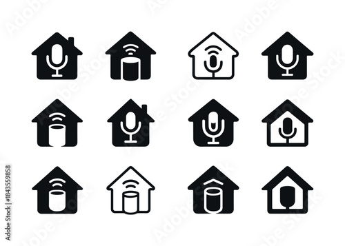 Smart Home Icon Set. smart home automation. Icon set. Set Logo o