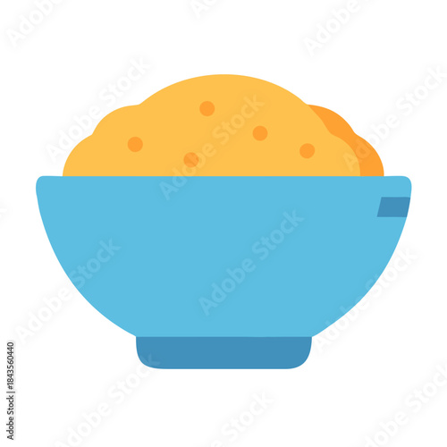 A bowl of delicious porridge on a white background