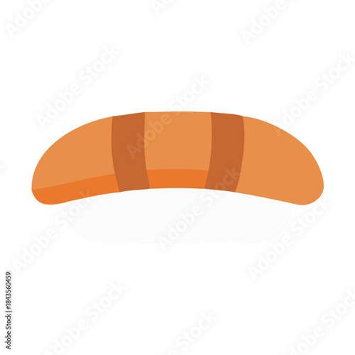 Salmon nigiri sushi single piece on a white background