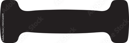 Black dumbbell silhouette for fitness, workout, strength training, and gym exercise equipment