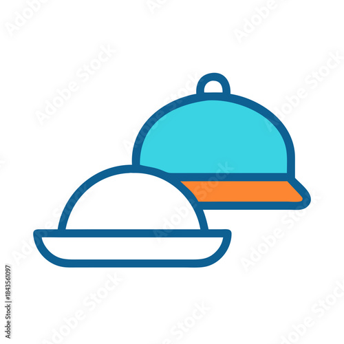 Stylized serving platters on a solid black backdrop image