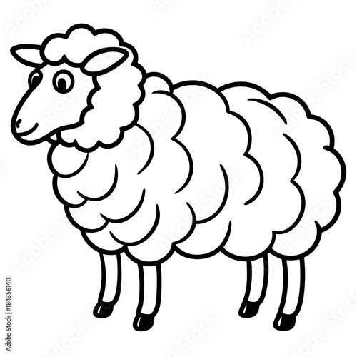 Woolly line art vector
