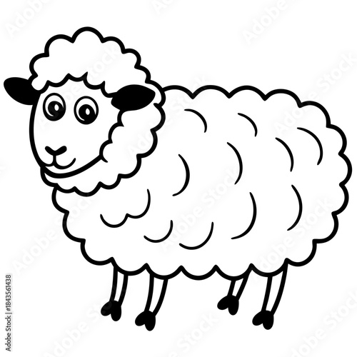 Woolly line art vector