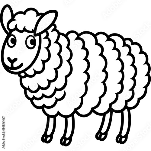 Woolly line art vector