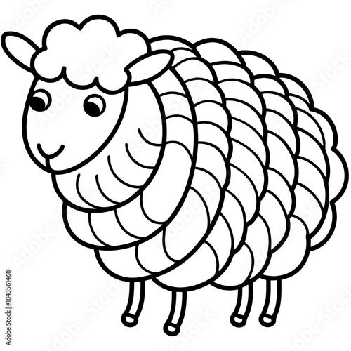 Woolly line art vector