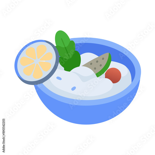 Bowl of dip with lemon, pepper, and green leaf