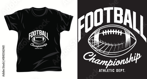 Football graphic vector t shirt design print.