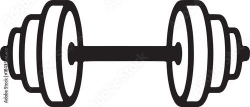 Barbell fitness exercise gym equipment strength training icon vector isolated on white for workout design