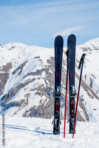  Alps. Mountain skiing at top of the Italian Alps.
