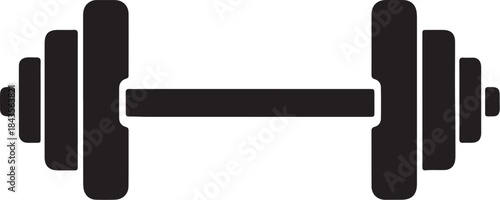 Black silhouette of an adjustable dumbbell weightlifting equipment icon on white background