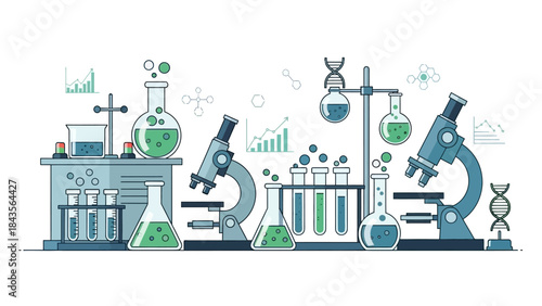 innovative laboratory setup showcasing laboratory glassware and scientific equipment for