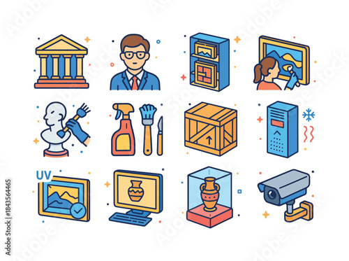 Museum Preservation Icons. The role of museums and collections i