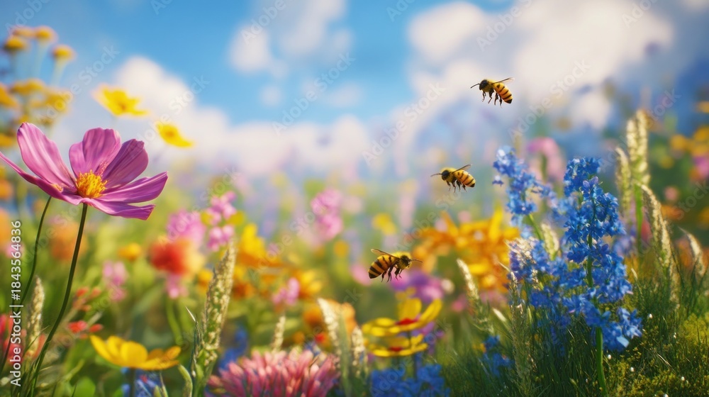 Obraz premium Colorful wildflowers in a meadow