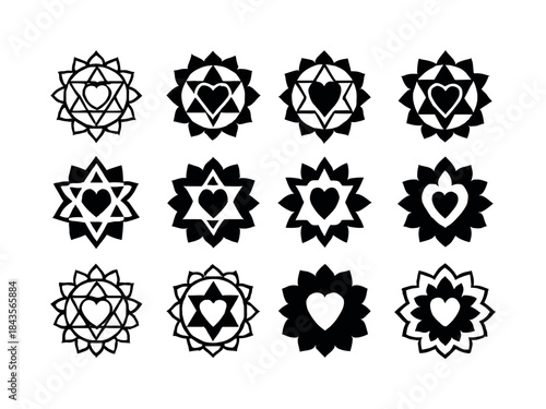 Chakra Logo Variations. energy flow in human body (chakra repres