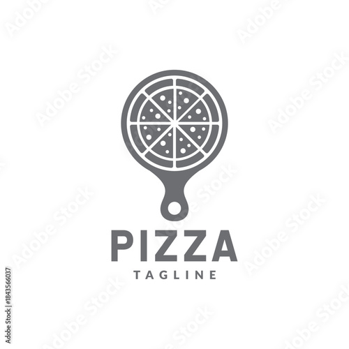 pizza logo vector illustration. pizza oven logo template