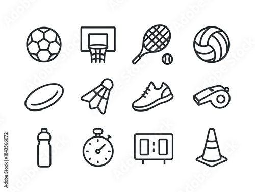 Family Sports Icons. Family Sports. Line icon set of Family Spor