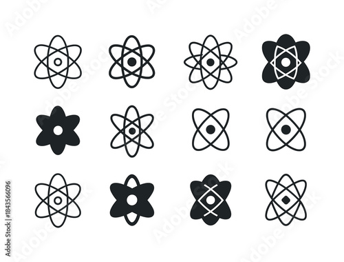 Orbit Logo Variations. Orbit. Icon set. Set Logo of Orbit: atomi