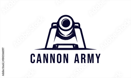 Cannon Army Logo Design Vector Illustration.