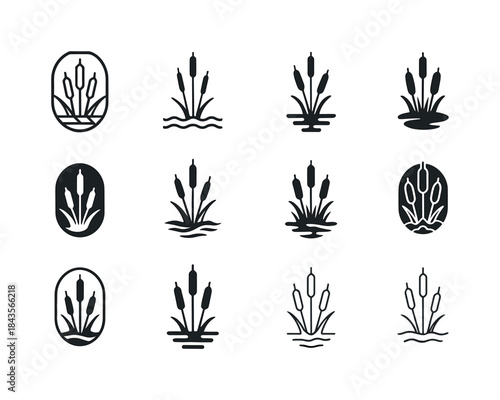 Wetland Preservation Icons. preserving wetlands. Icon set. Set L