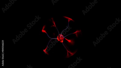 Red plasma ball with dark backround