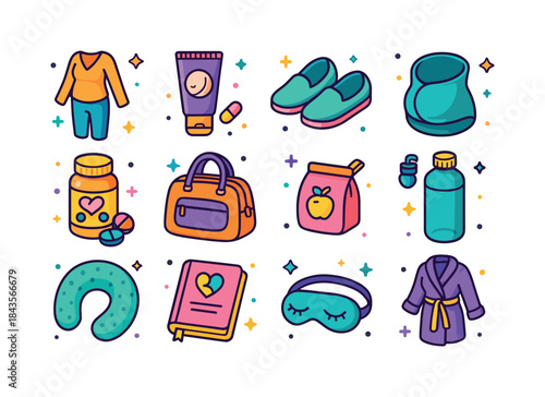 Maternity Essentials Icons. maternity essentials. Colorful isome