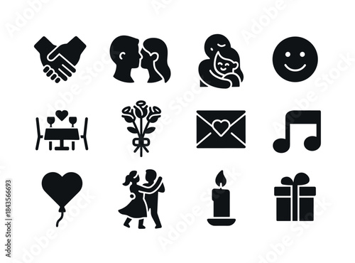 Acts of Love Icons. Acts of Love. Solid icon set of Acts of Love
